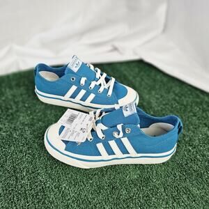 Adidas Nizza Men's Size 6 Teal Blue White Canvas Low Top Sneakers Shoes New